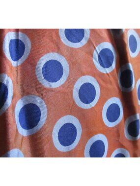 True Vintage 1970s Hippy Vest Medium Dotted Blue Brass Buttons Groovy Mom